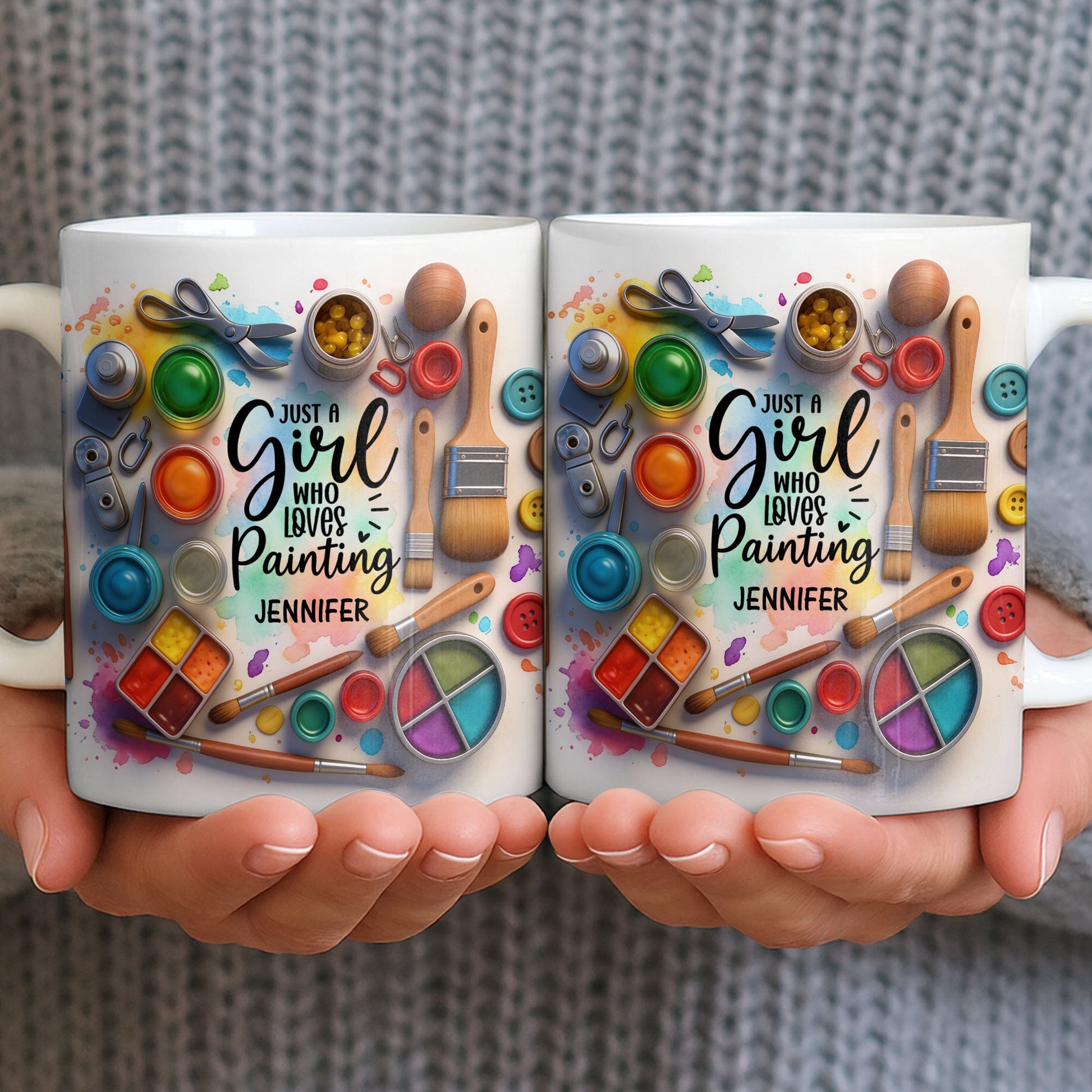 Just A Girl Who Loves Painting With Paints And Brushes