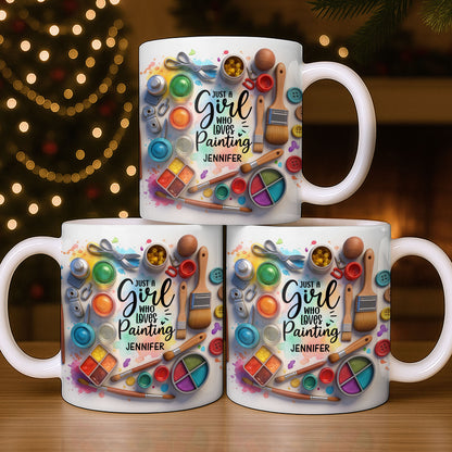 Just A Girl Who Loves Painting With Paints And Brushes