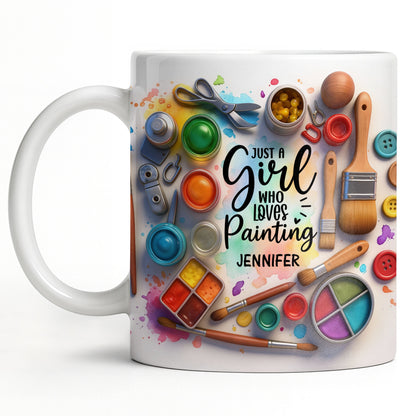 Just A Girl Who Loves Painting With Paints And Brushes