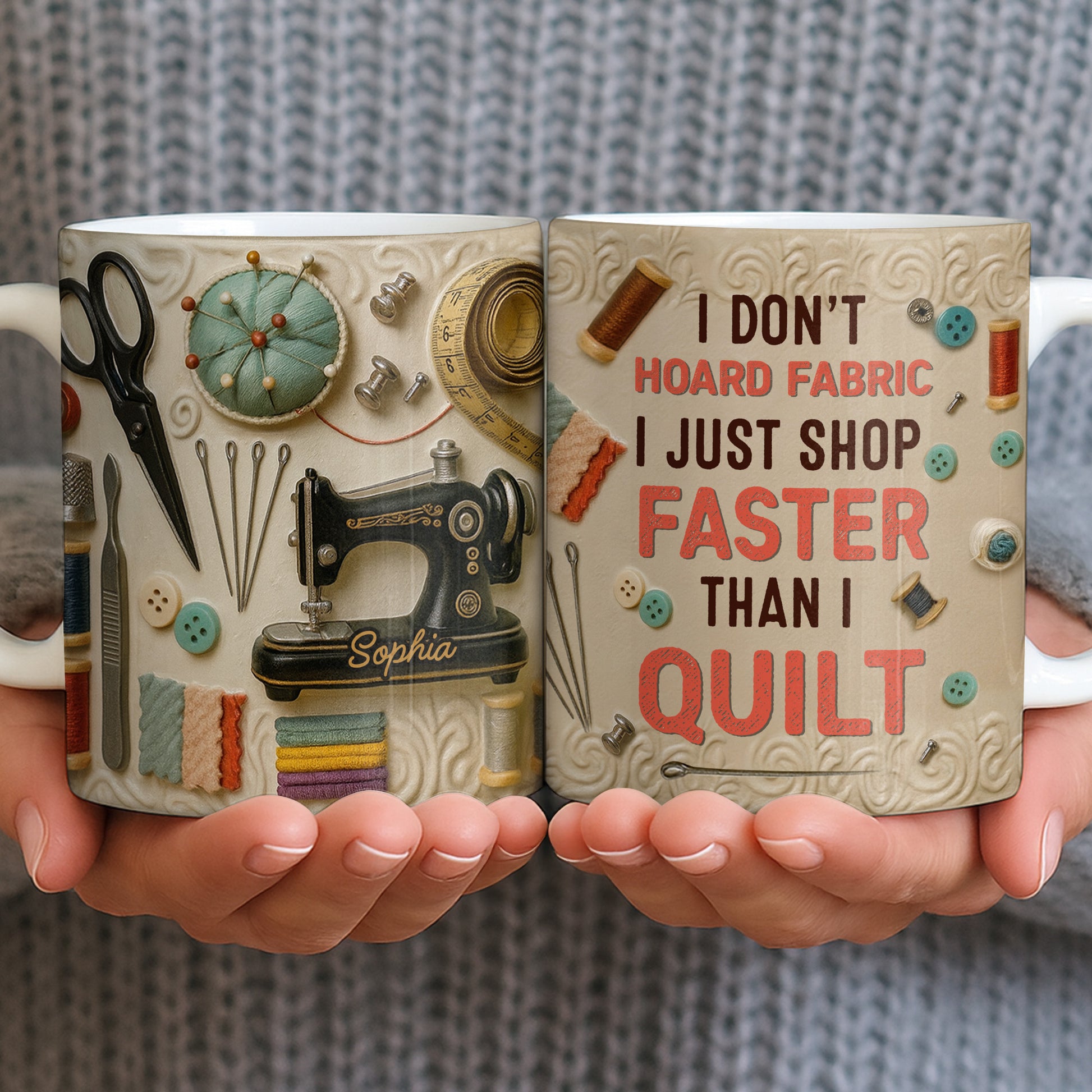 Craft Lover’s Delight Sewing Machine And Tools Mug