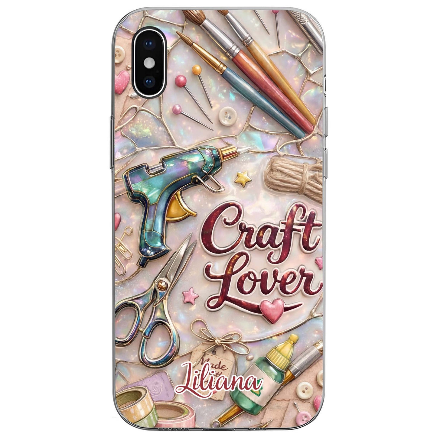 Craft Lover Phone Case Featuring Art Supplies