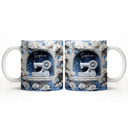 Floral Sewing Machine Creative Design