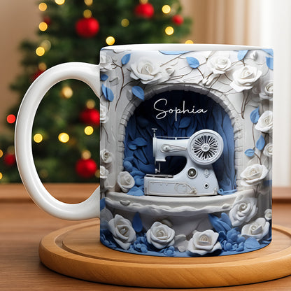 Floral Sewing Machine Creative Design