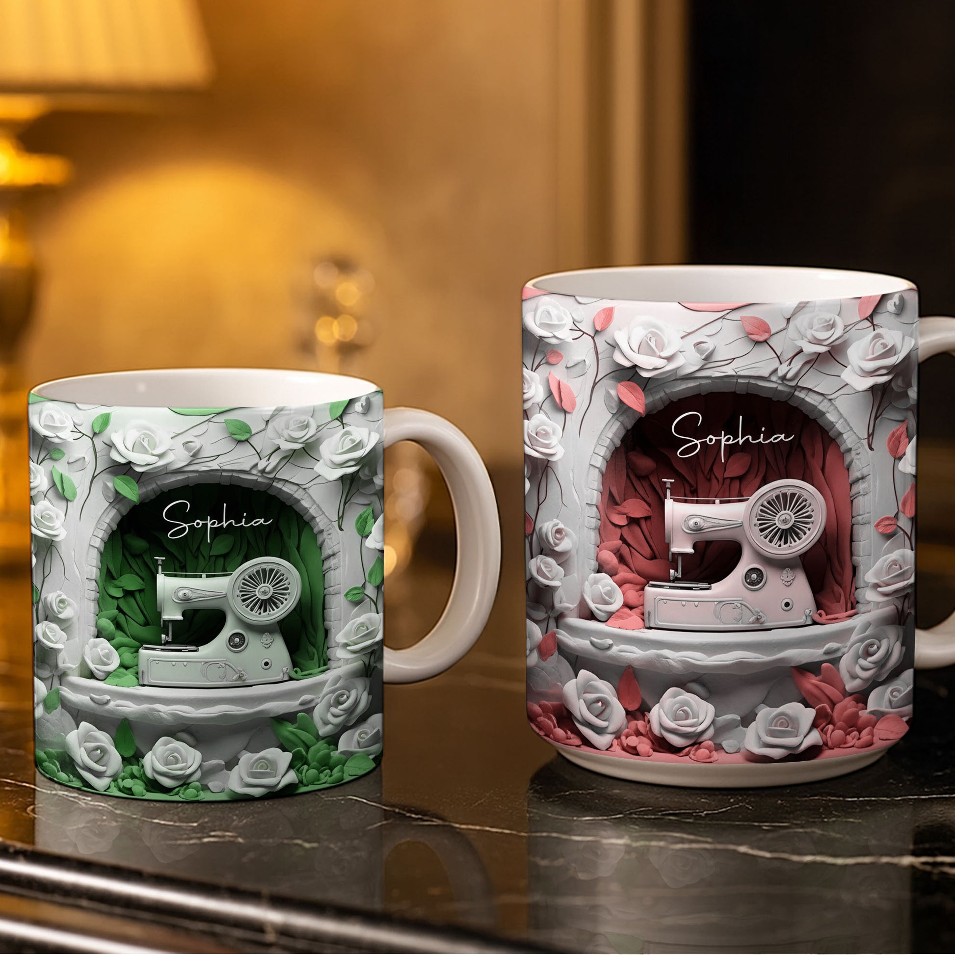 Floral Sewing Machine Creative Design