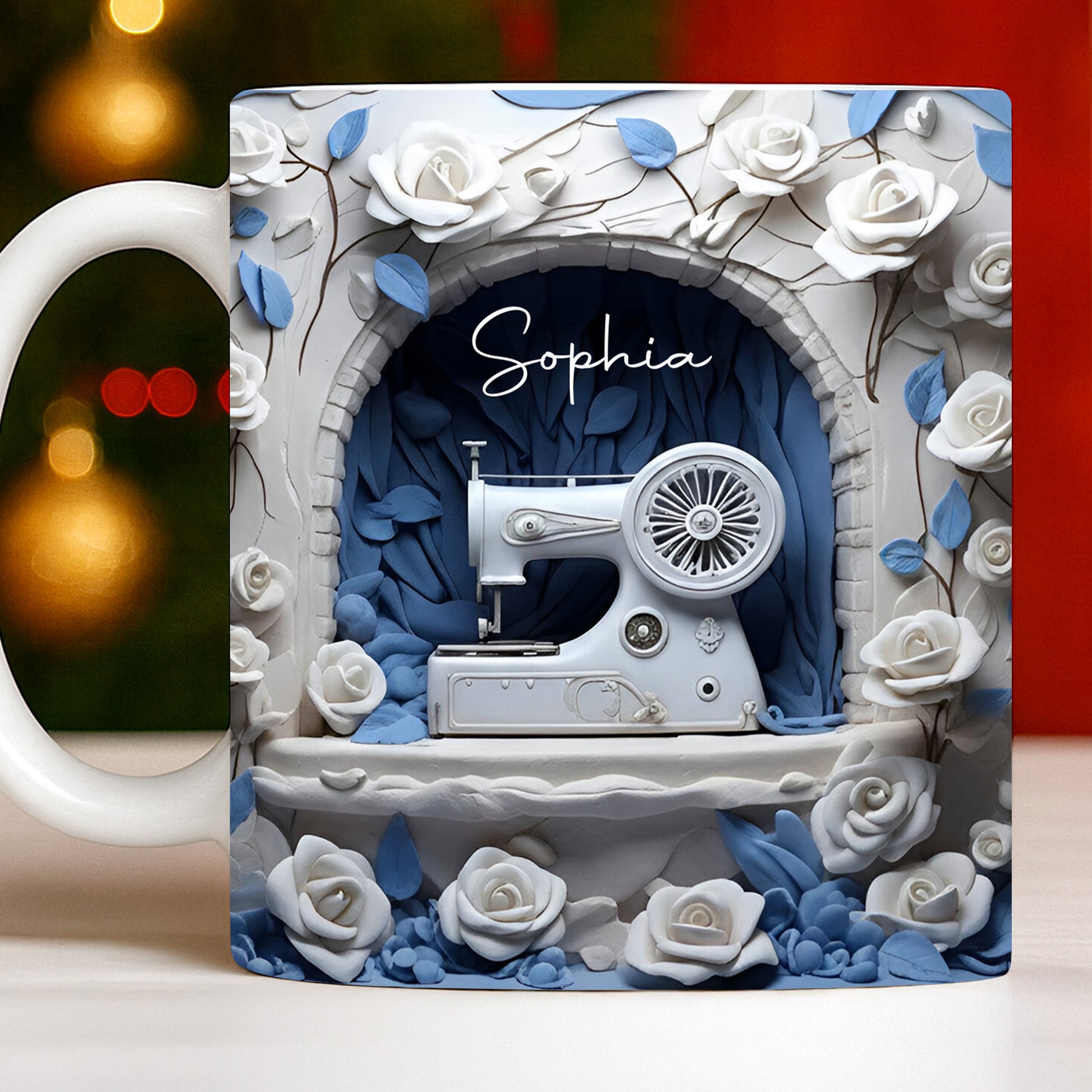 Floral Sewing Machine Creative Design