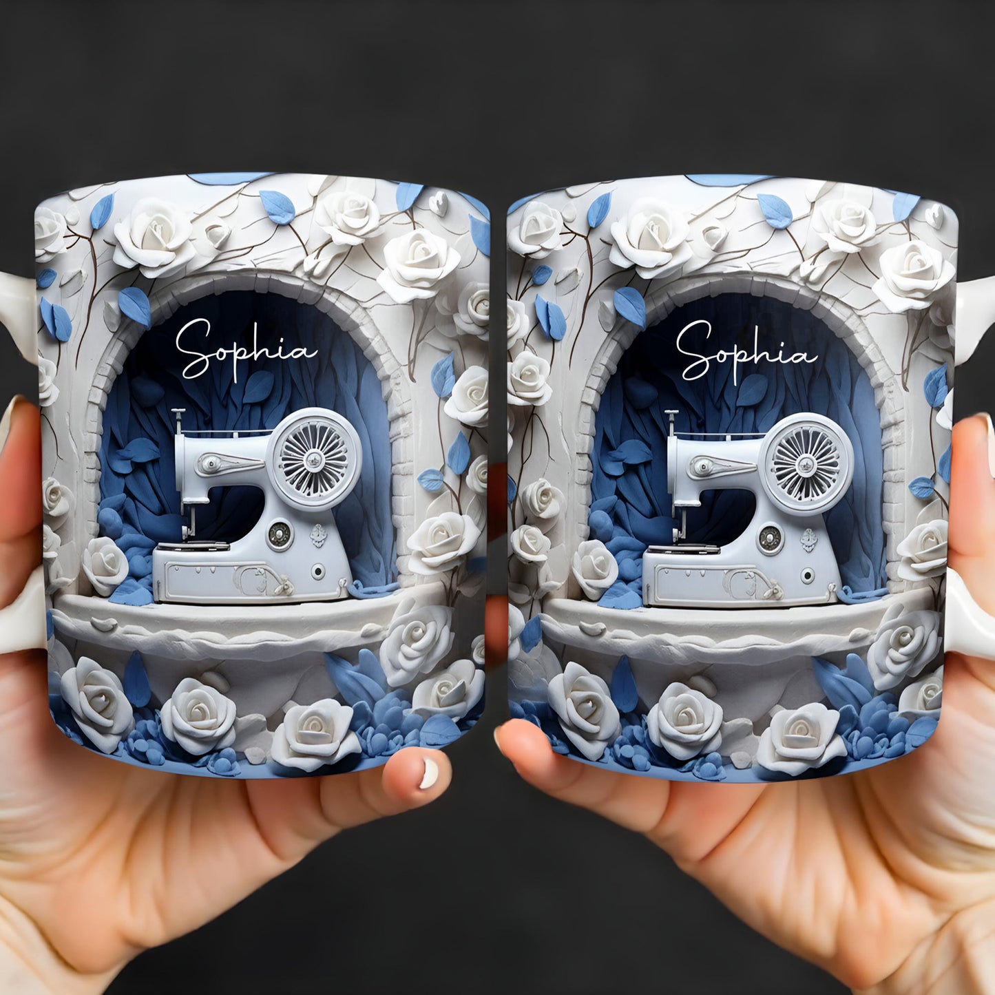 Floral Sewing Machine Creative Design