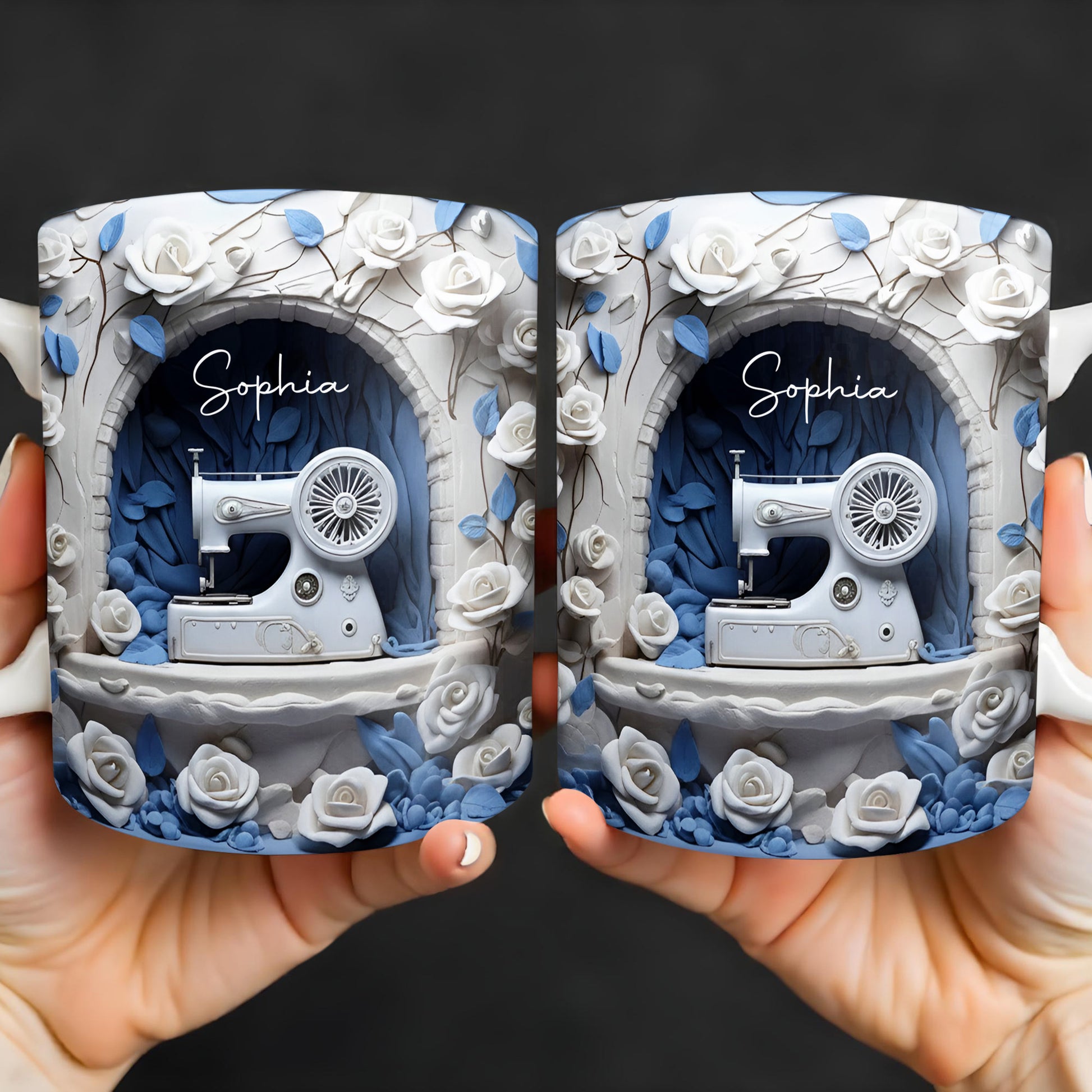 Floral Sewing Machine Creative Design