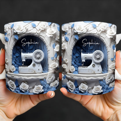 Floral Sewing Machine Creative Design