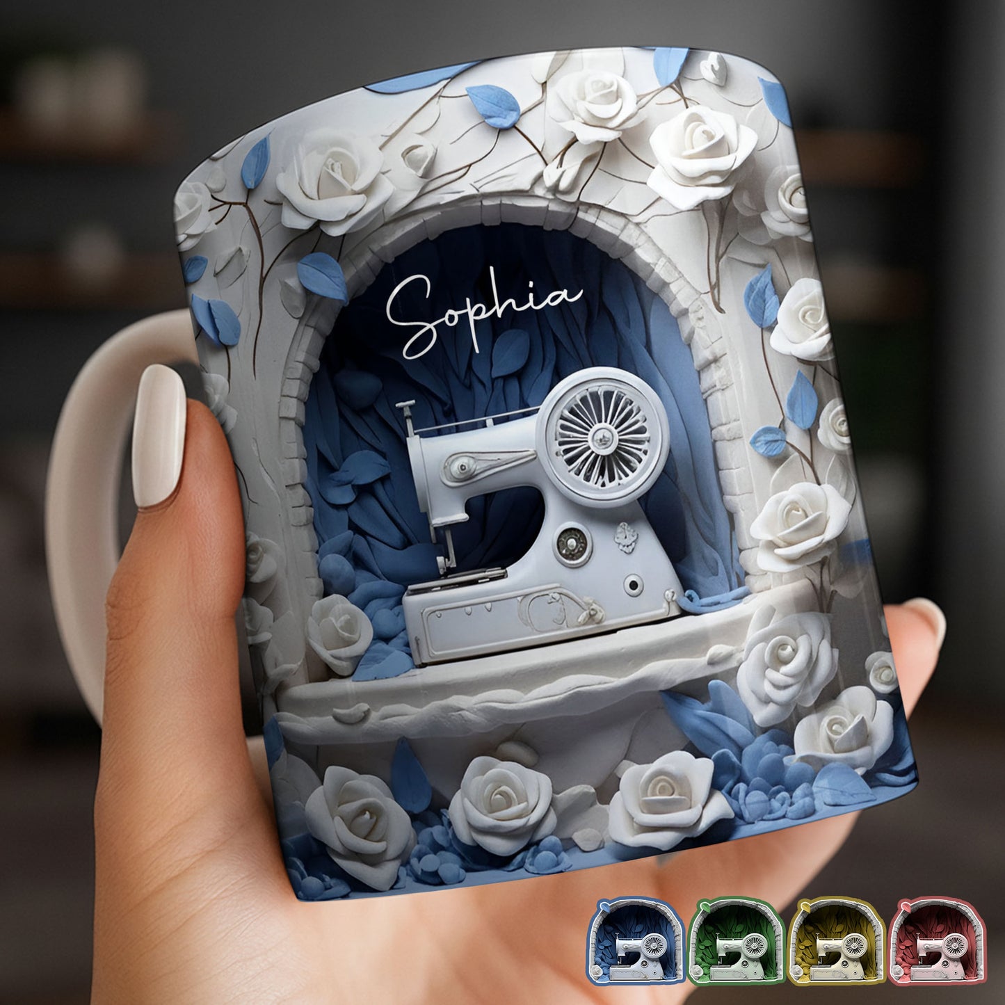 Floral Sewing Machine Creative Design