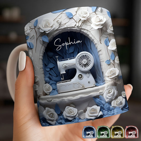 Floral Sewing Machine Creative Design