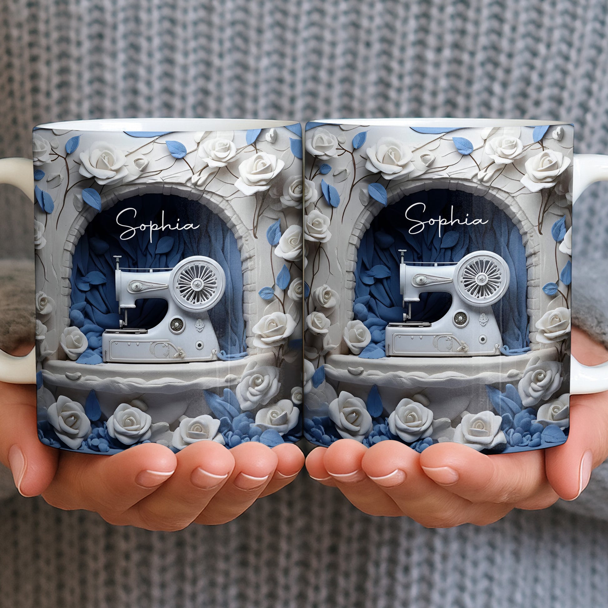 Floral Sewing Machine Creative Design