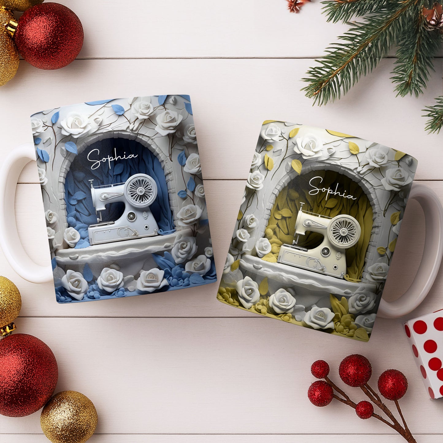 Floral Sewing Machine Creative Design