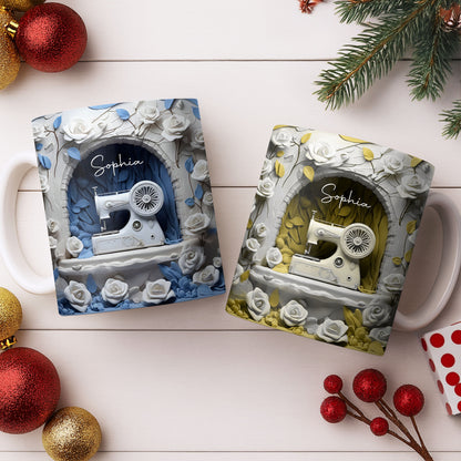 Floral Sewing Machine Creative Design