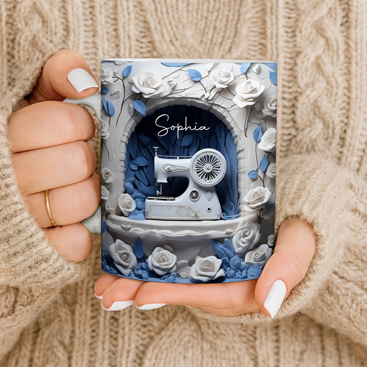 Floral Sewing Machine Creative Design