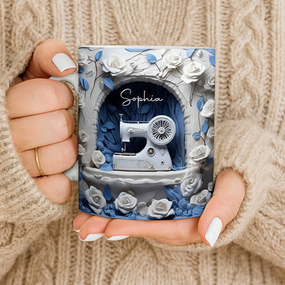 Floral Sewing Machine Creative Design