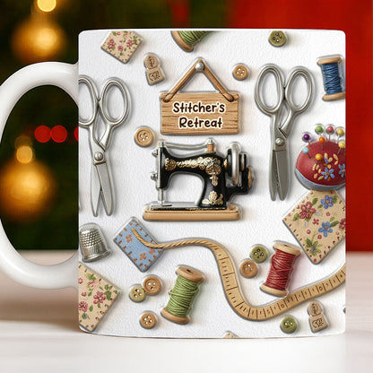 Stitcher's Retreat Sewing Essentials Coffee Mug