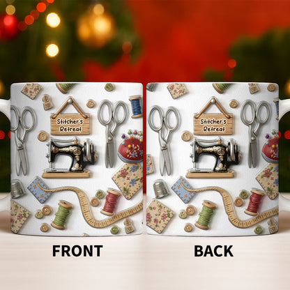 Stitcher's Retreat Sewing Essentials Coffee Mug