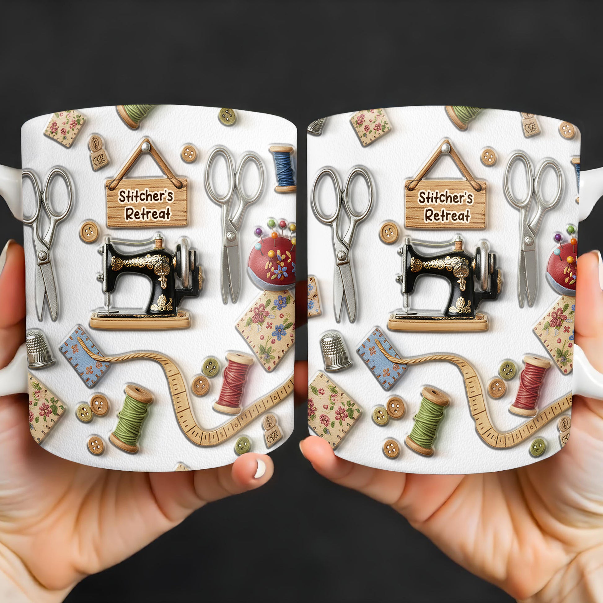 Stitcher's Retreat Sewing Essentials Coffee Mug
