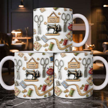 Stitcher's Retreat Sewing Essentials Coffee Mug