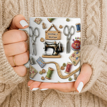 Stitcher's Retreat Sewing Essentials Coffee Mug