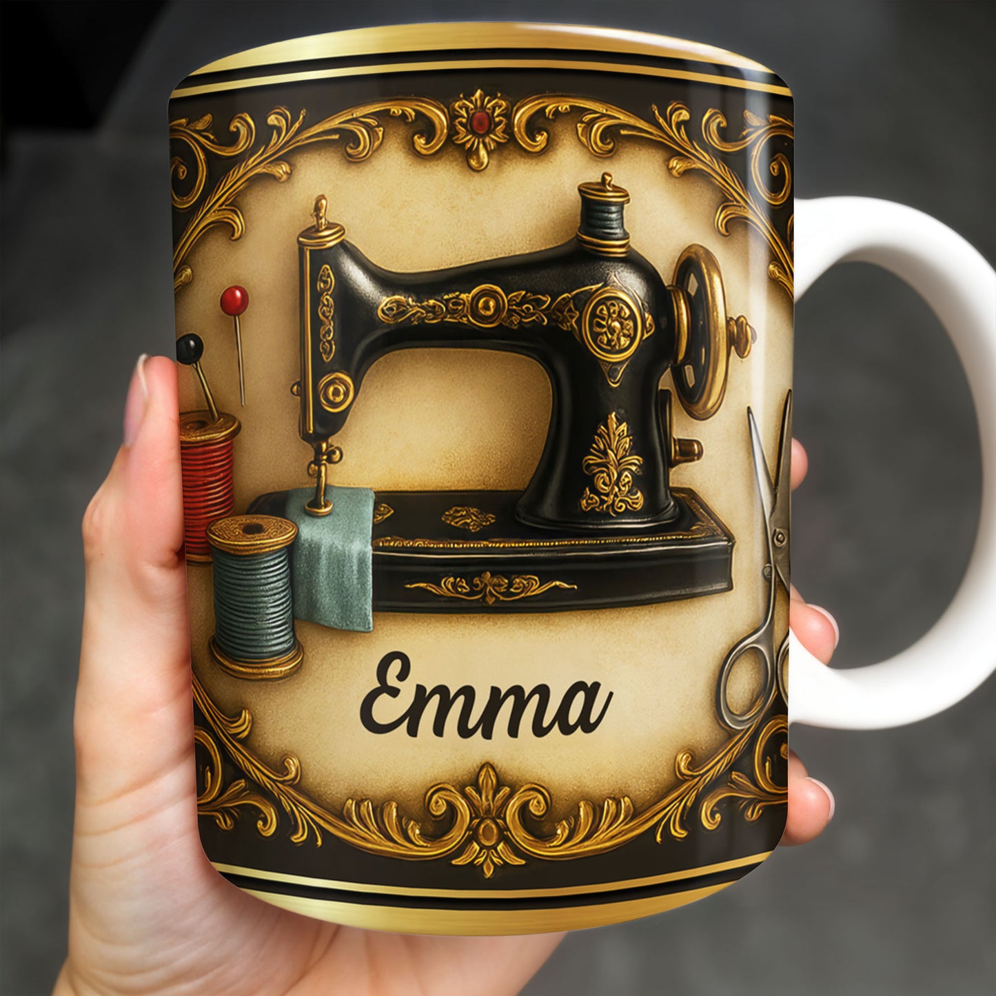 Classic Sewing Machine Design With Elegant Ornaments