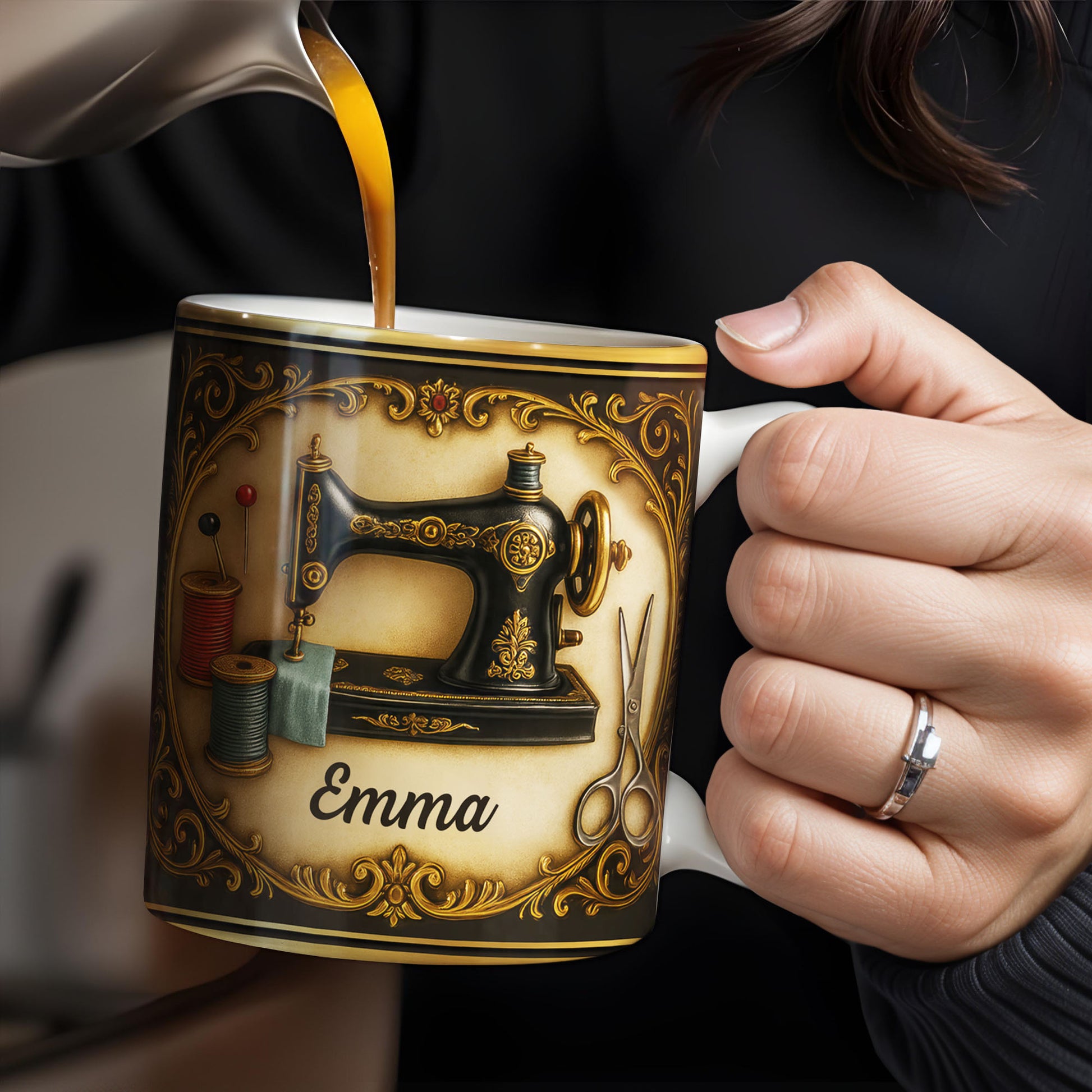 Classic Sewing Machine Design With Elegant Ornaments