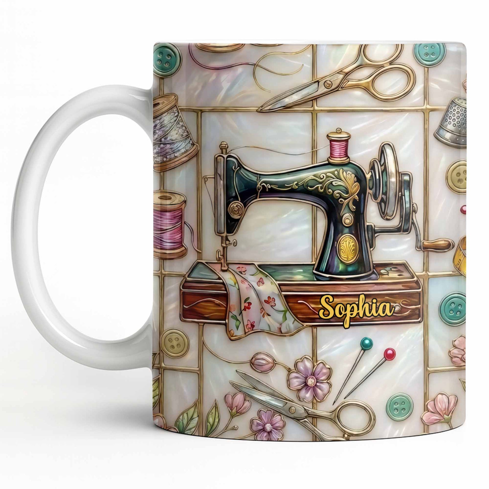 Celebrate Your Creativity With Sewing Machine And Floral Design