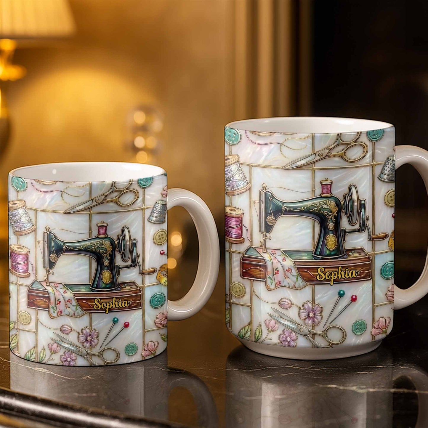 Celebrate Your Creativity With Sewing Machine And Floral Design