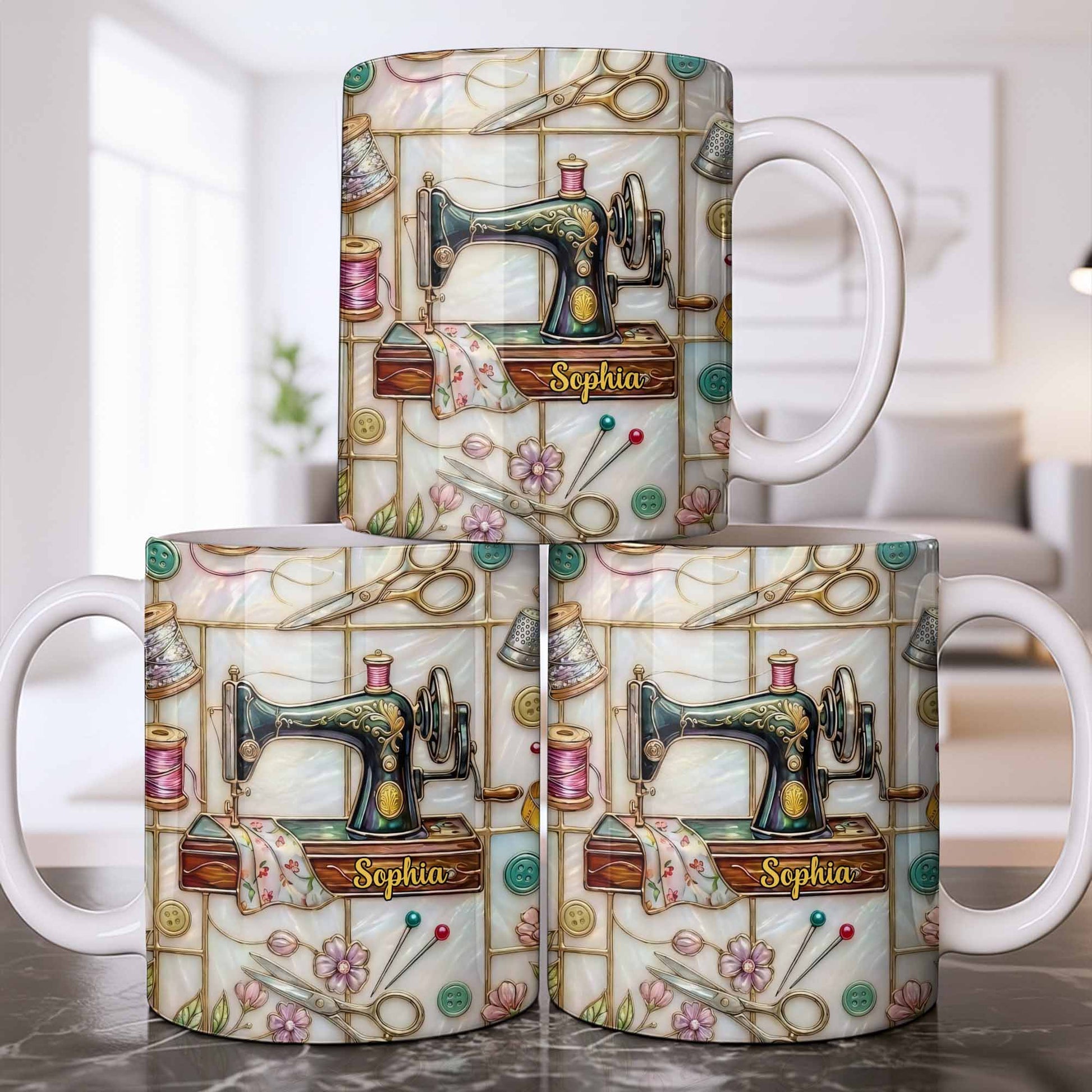 Celebrate Your Creativity With Sewing Machine And Floral Design