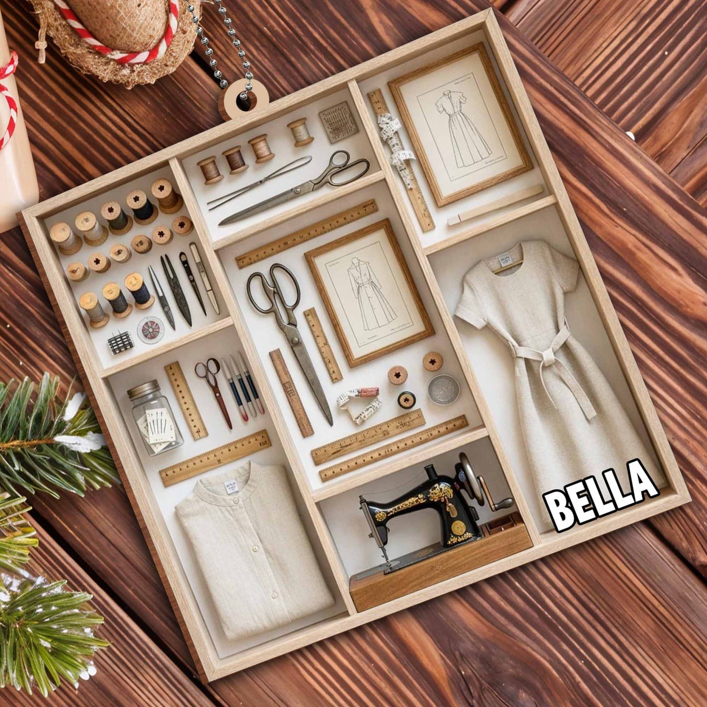 Bella, Classic Tailoring and Sewing Icon Ornaments