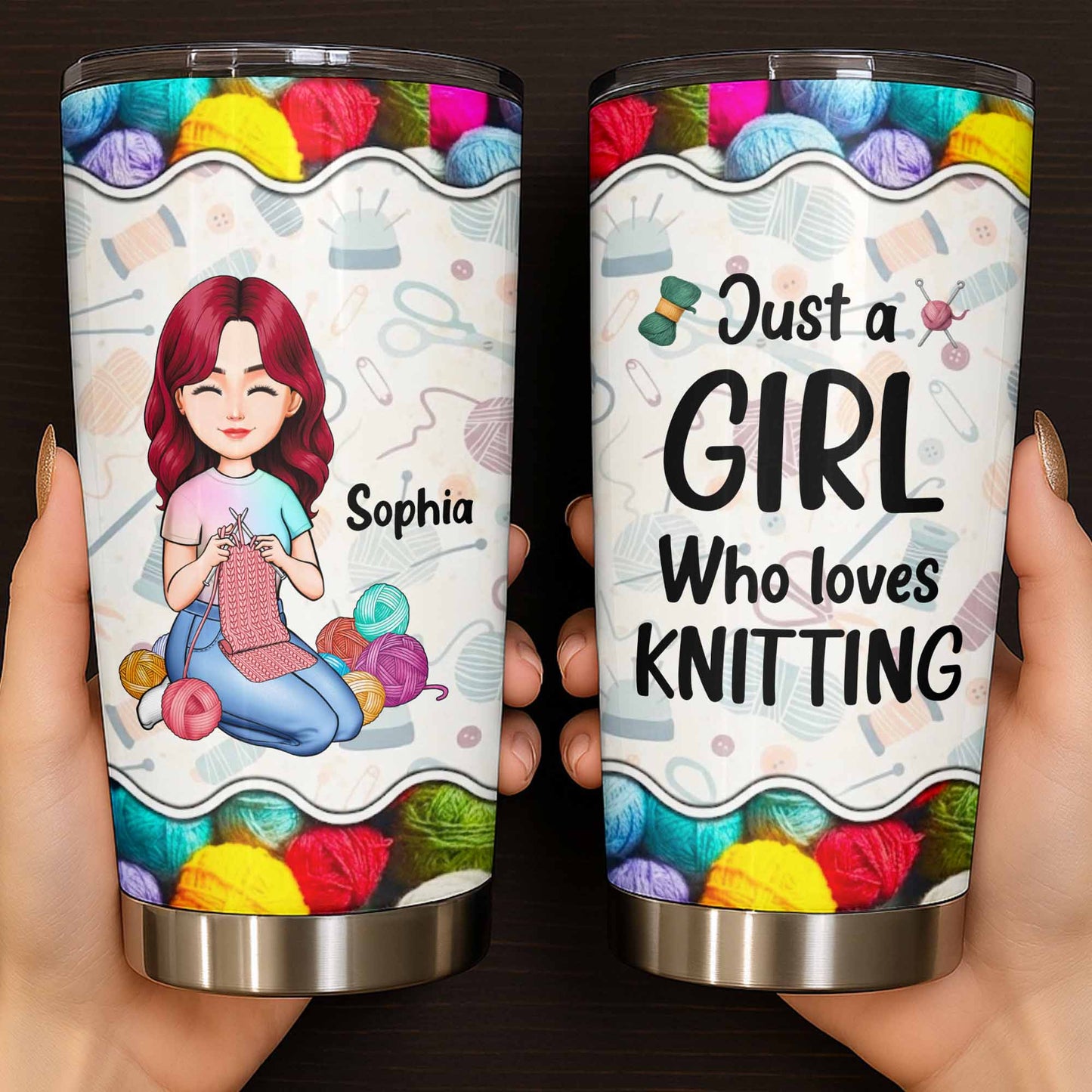 Just A Girl Who Loves Knitting, Yarn And Needles