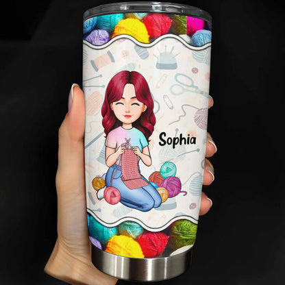 Just A Girl Who Loves Knitting, Yarn And Needles