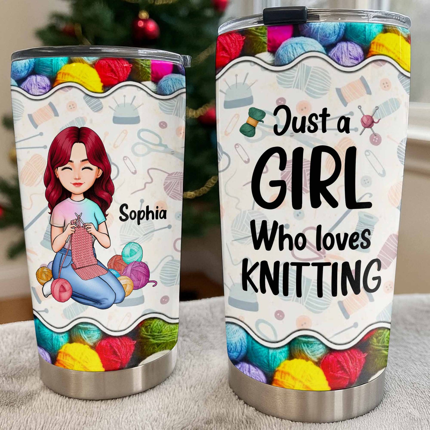 Just A Girl Who Loves Knitting, Yarn And Needles