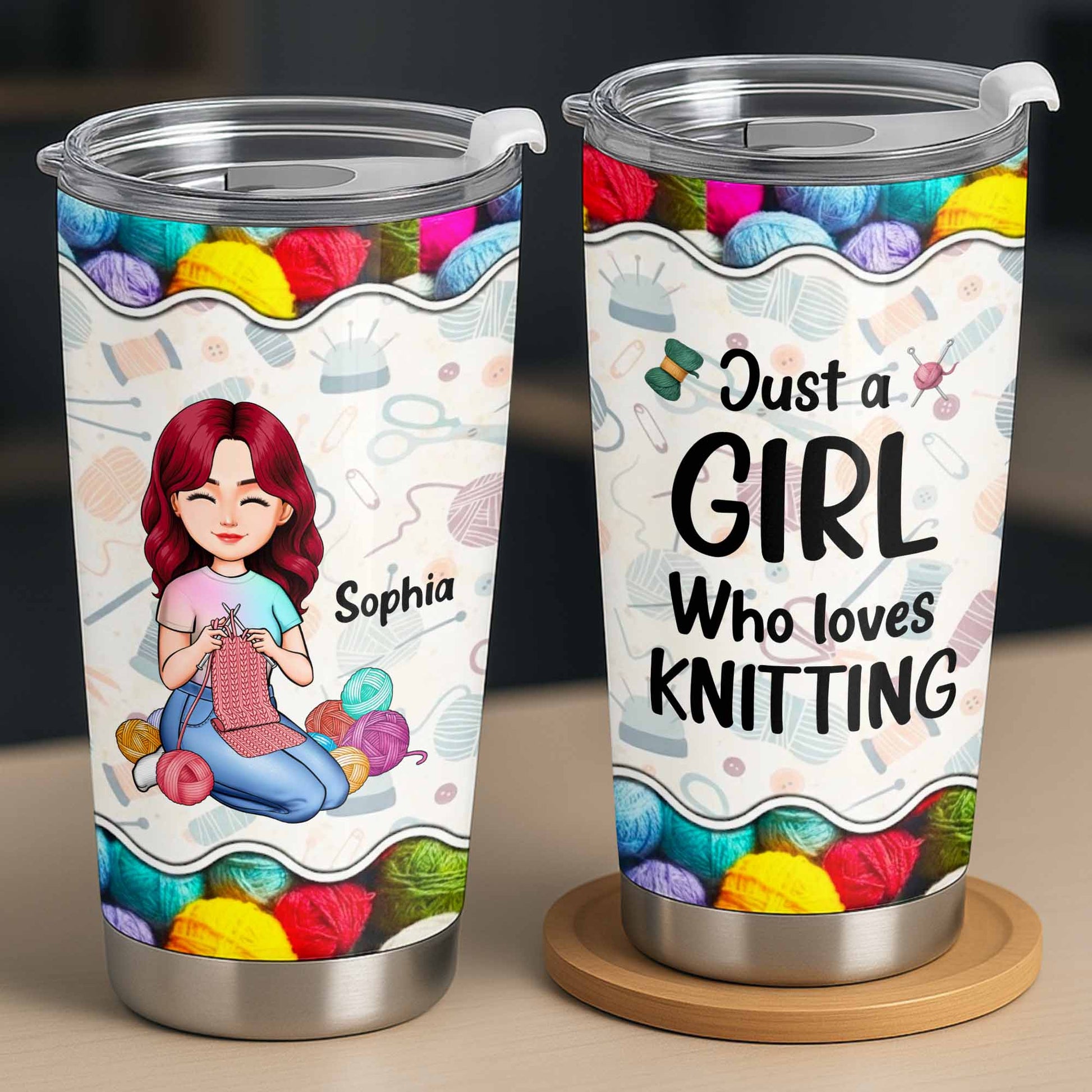 Just A Girl Who Loves Knitting, Yarn And Needles