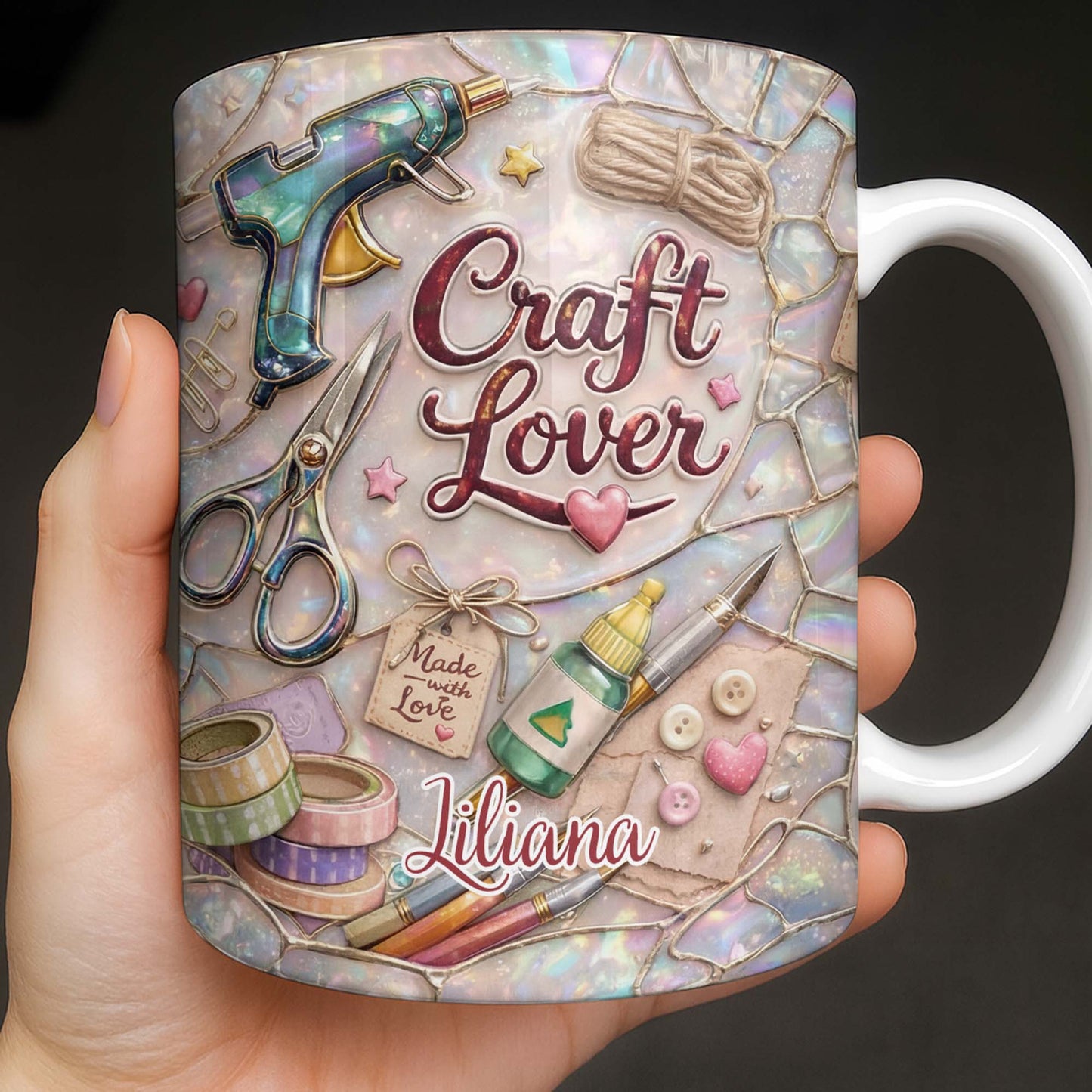 Craft Lover, Made With Love, Glue Gun And Scissors