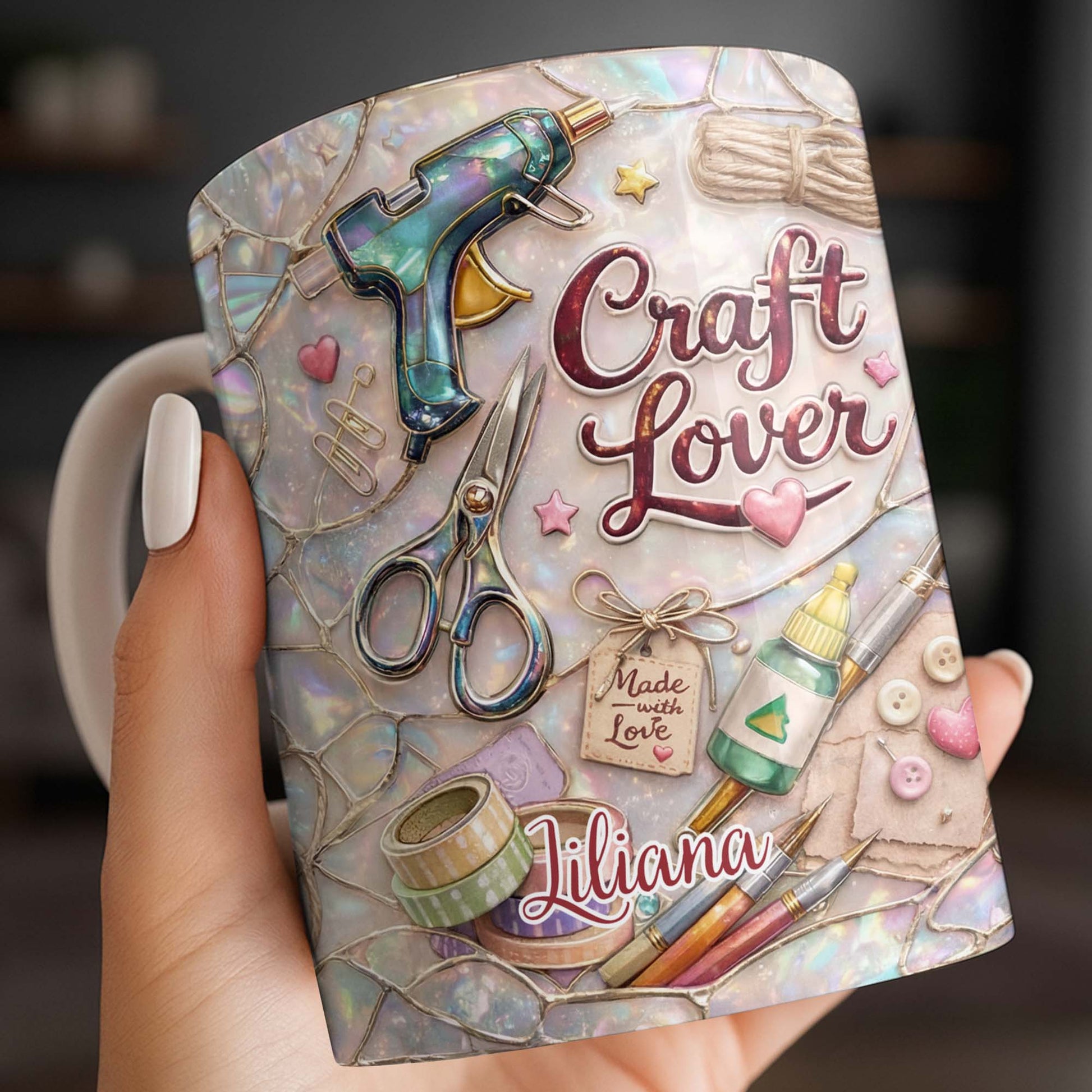 Craft Lover, Made With Love, Glue Gun And Scissors