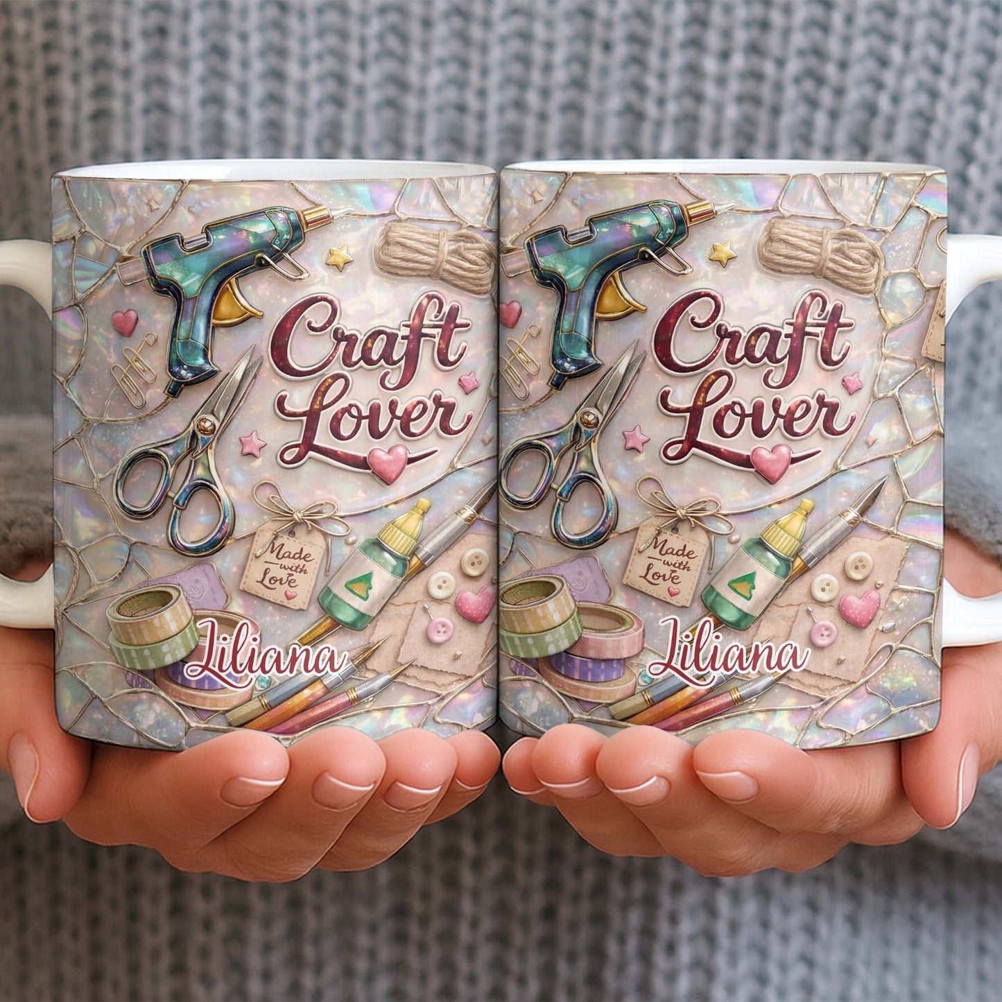 Craft Lover, Made With Love, Glue Gun And Scissors