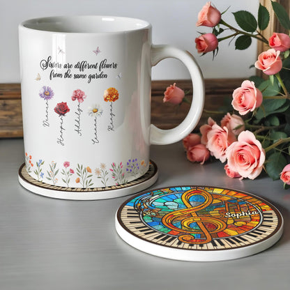 Harmonious Melodies In Stained Glass G-Clef and Piano Keys