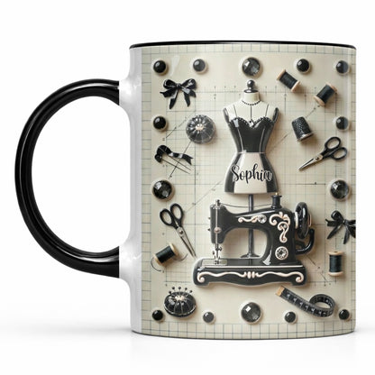 Personalized Sewing and Design Theme Mug