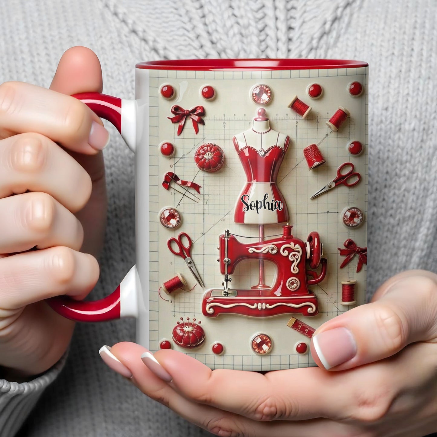 Personalized Sewing and Design Theme Mug