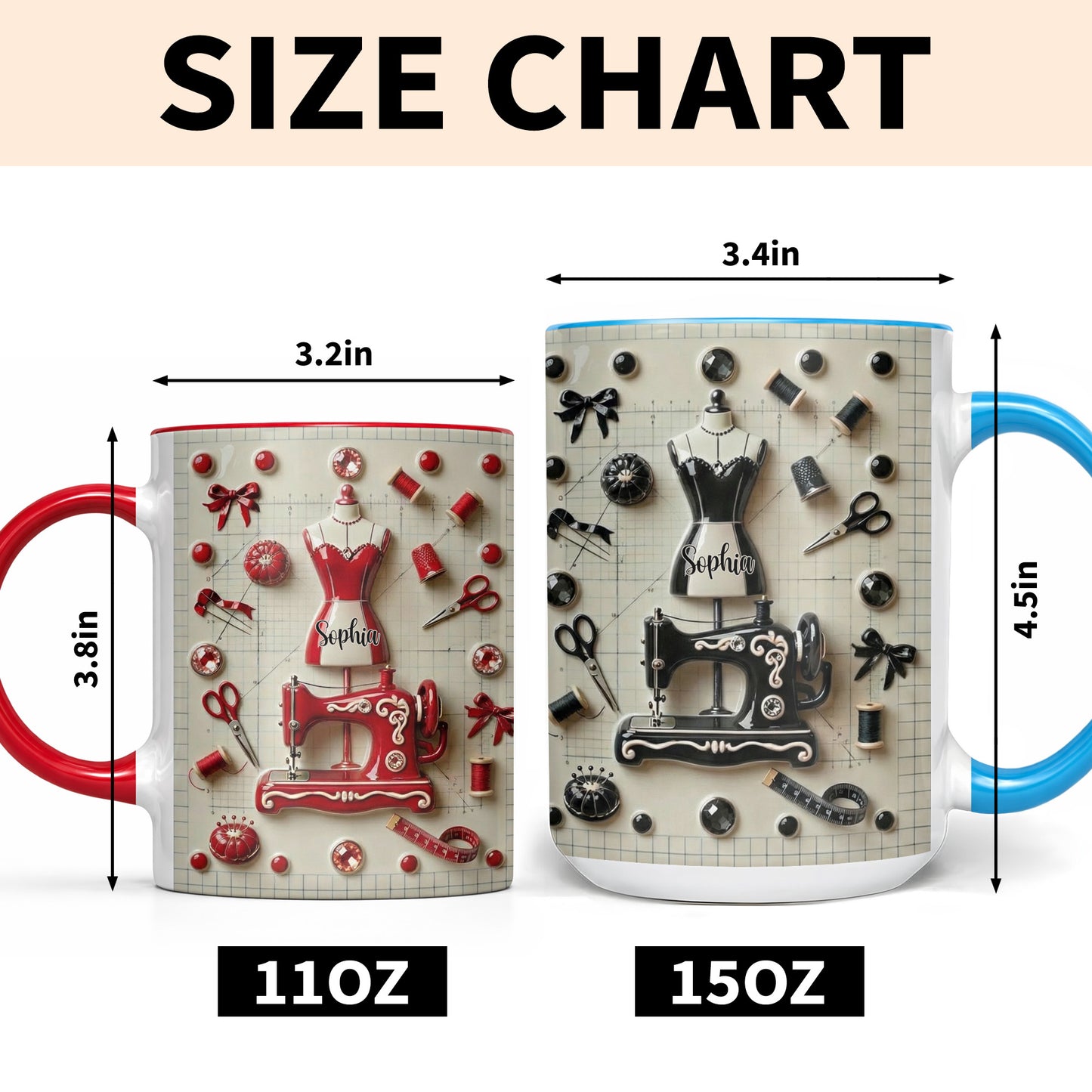 Personalized Sewing and Design Theme Mug