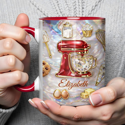 Personalized Kitchen Mixer And Cupcake Design Mug