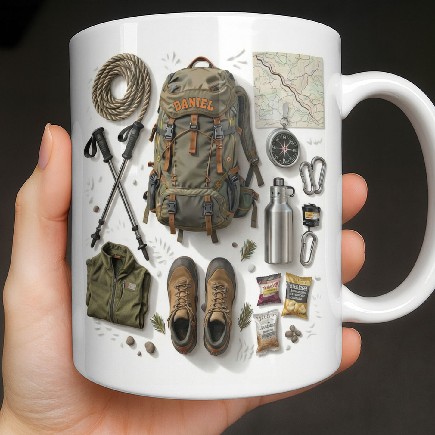 Customize Essential Outdoor Adventure Gear Backpack, Boots, Map