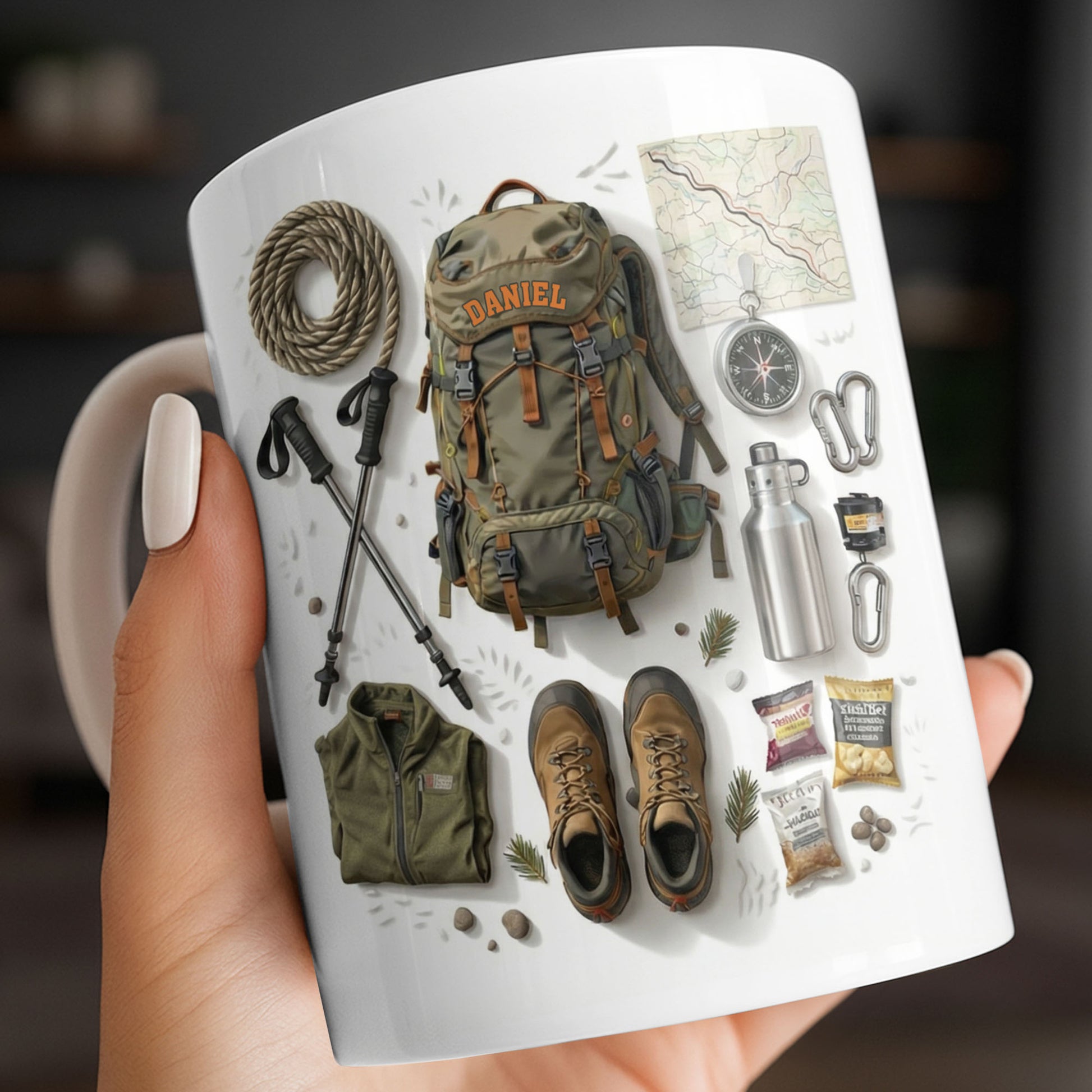 Customize Essential Outdoor Adventure Gear Backpack, Boots, Map