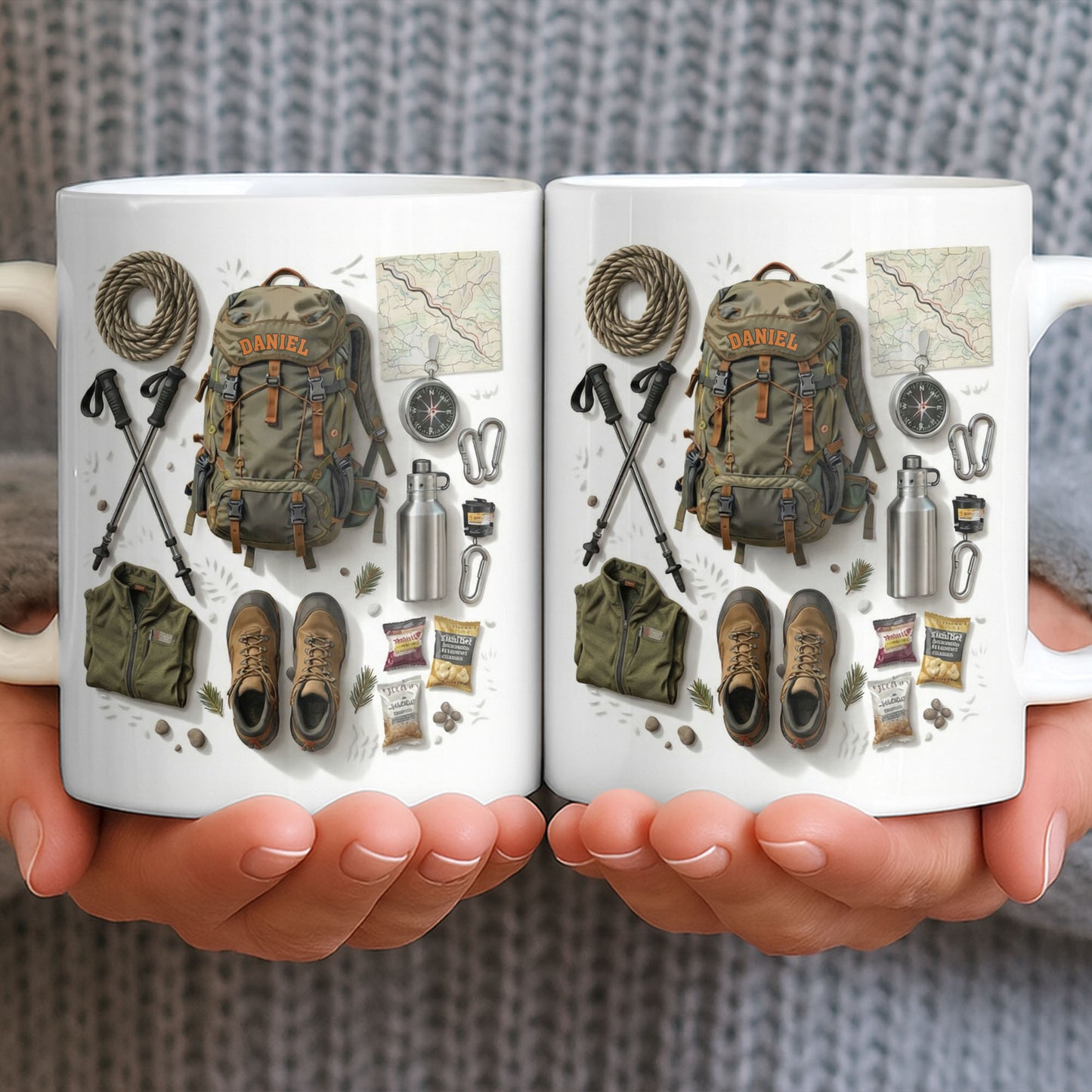 Customize Essential Outdoor Adventure Gear Backpack, Boots, Map