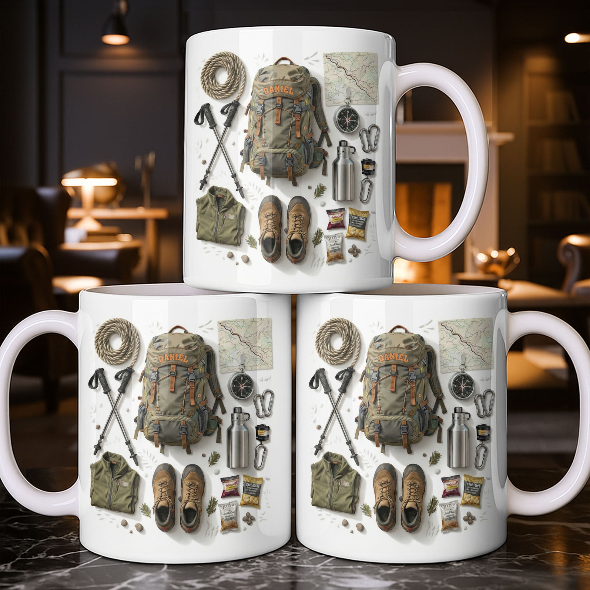 Customize Essential Outdoor Adventure Gear Backpack, Boots, Map