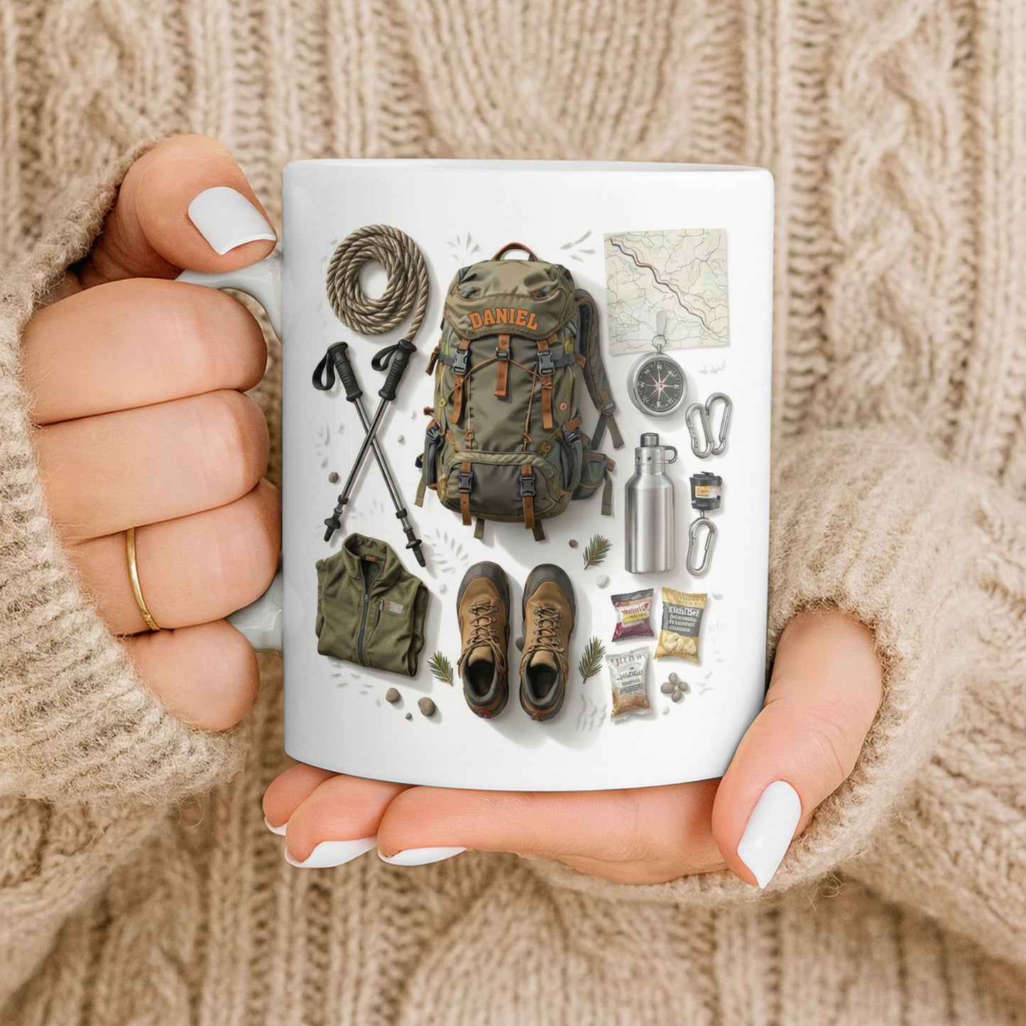 Customize Essential Outdoor Adventure Gear Backpack, Boots, Map