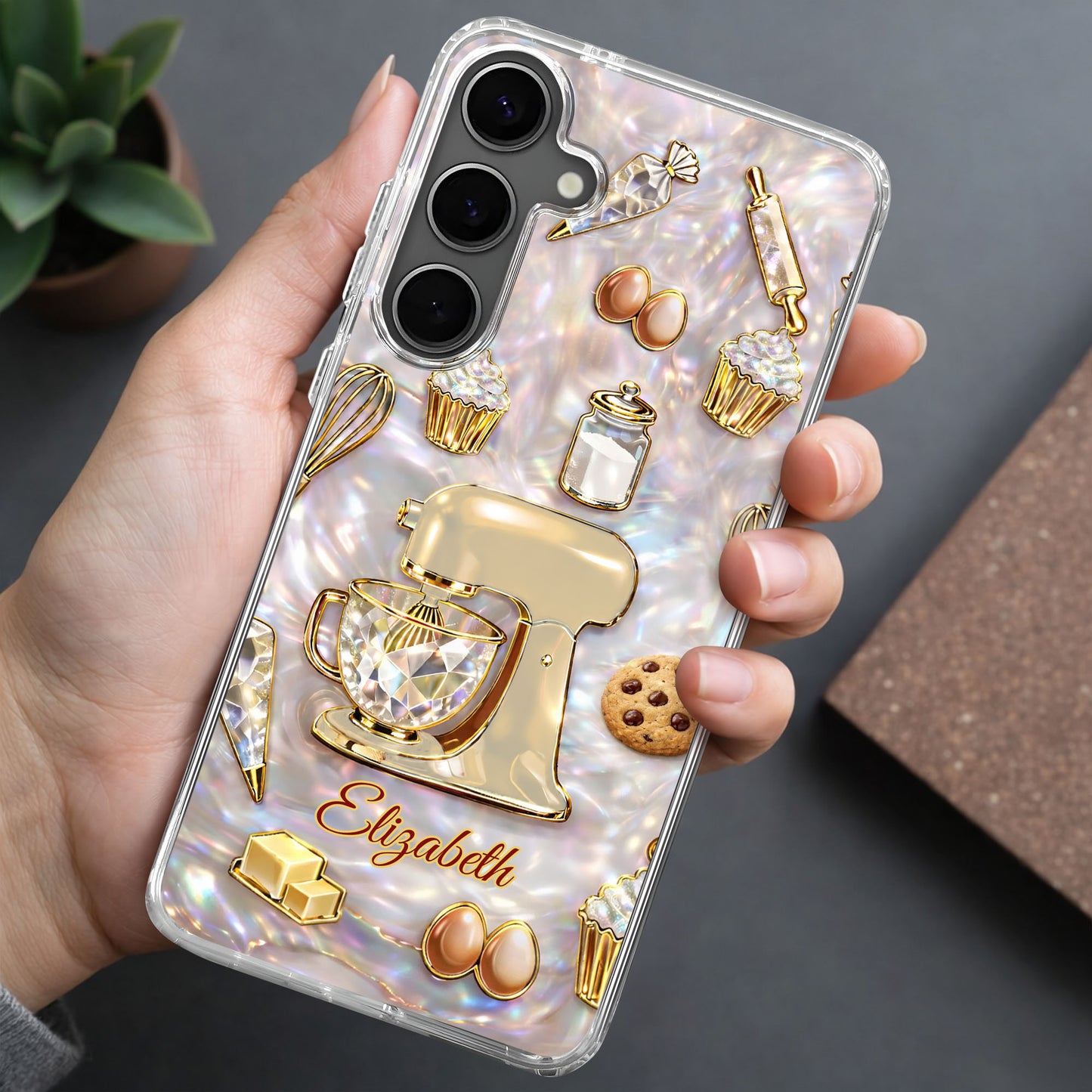 Bake The World A Better Place, Mixer And Cupcake Design - Personalized Clear Phone Case - HOB048_PHC
