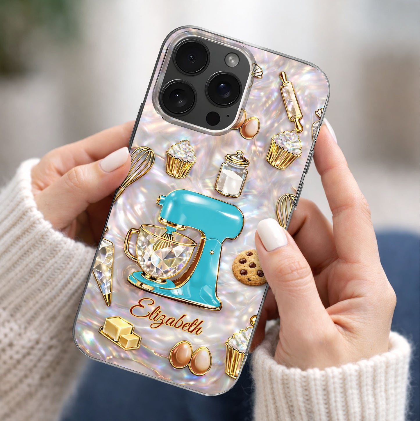 Bake The World A Better Place, Mixer And Cupcake Design - Personalized Clear Phone Case - HOB048_PHC