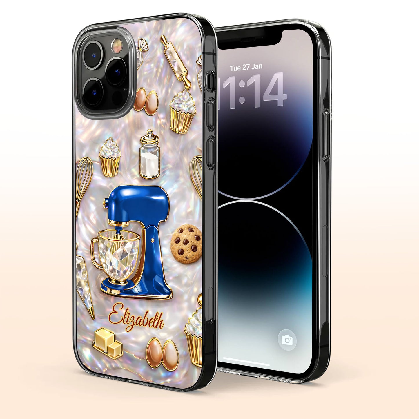 Bake The World A Better Place, Mixer And Cupcake Design - Personalized Clear Phone Case - HOB048_PHC